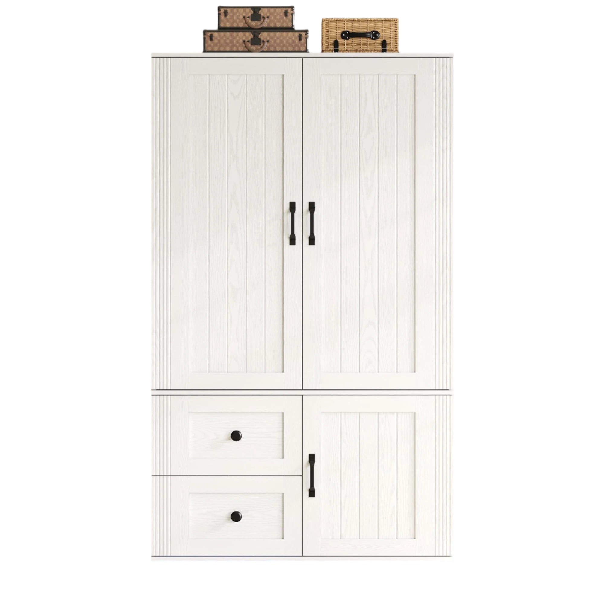 Farmhouse Wardrobe Closet with Doors, 70" Bedroom Armoires