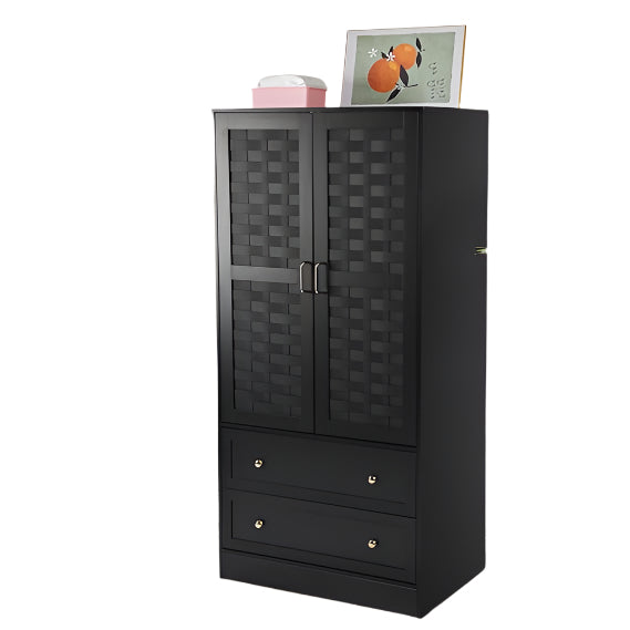 Armoire Wardrobe Closet with 2 Woven Doors, Wardrobe Cabinet