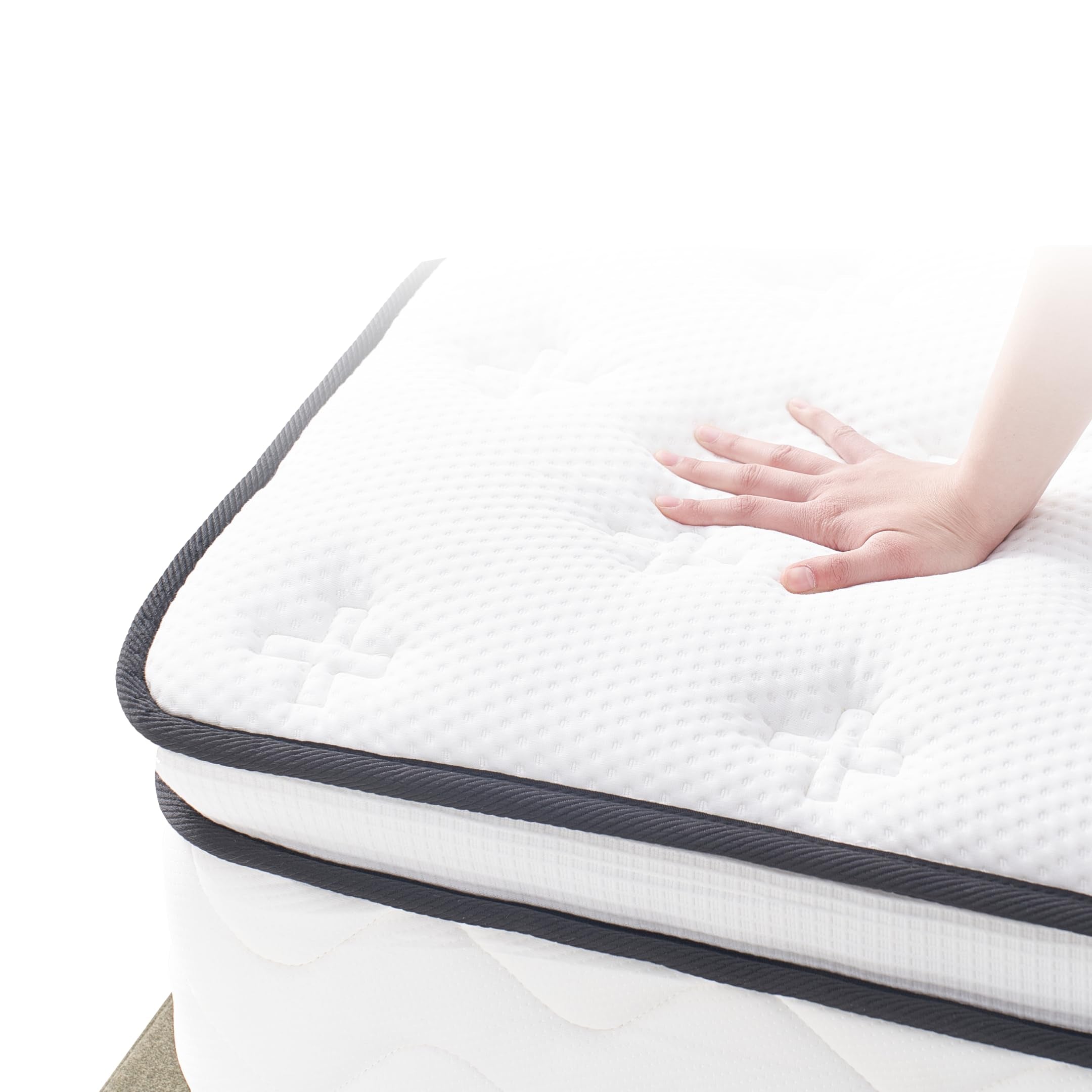 Plush Calm, 12 Inch Queen Size Mattress, Hybrid Pocketed Springs, Mattress in a Box