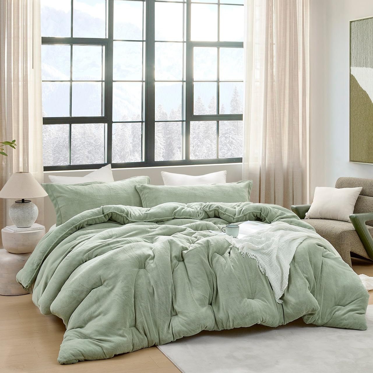 Warmer Than Warm Oversized King Comforter Set - Desert Sage