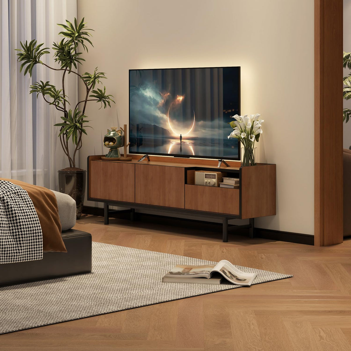 55" Mid-Century TV Stand for TVs up to 65"