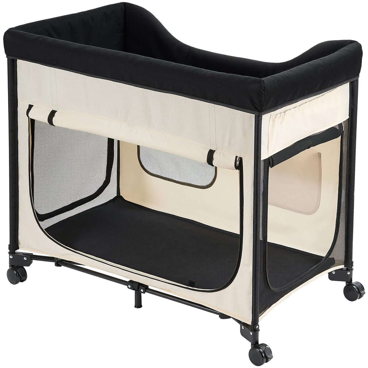 Dual-Level Bunk Dog Bed with Wheels & Storage