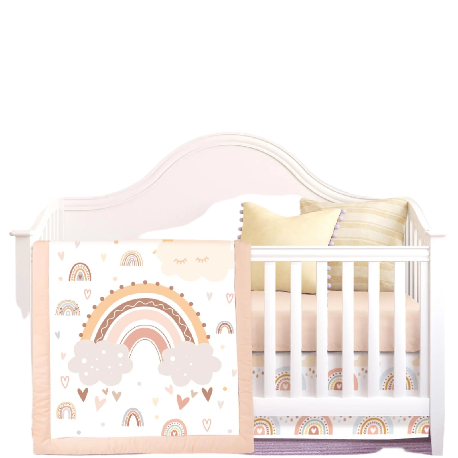 Crib Bedding Set for Girls and Boys, Bohemian Rainbow Soft Baby Bedding