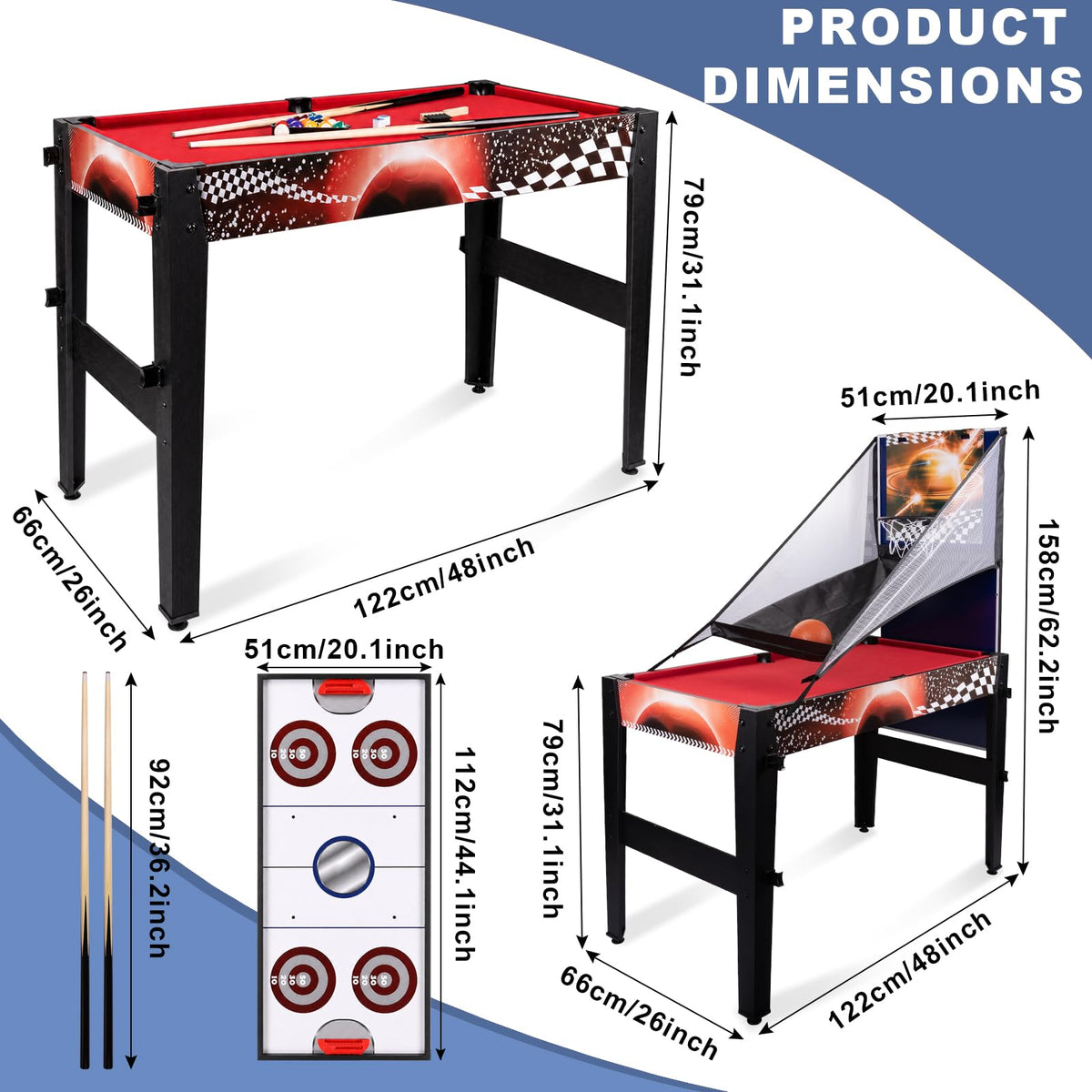 14-in-1 Combo Game Table, 48"