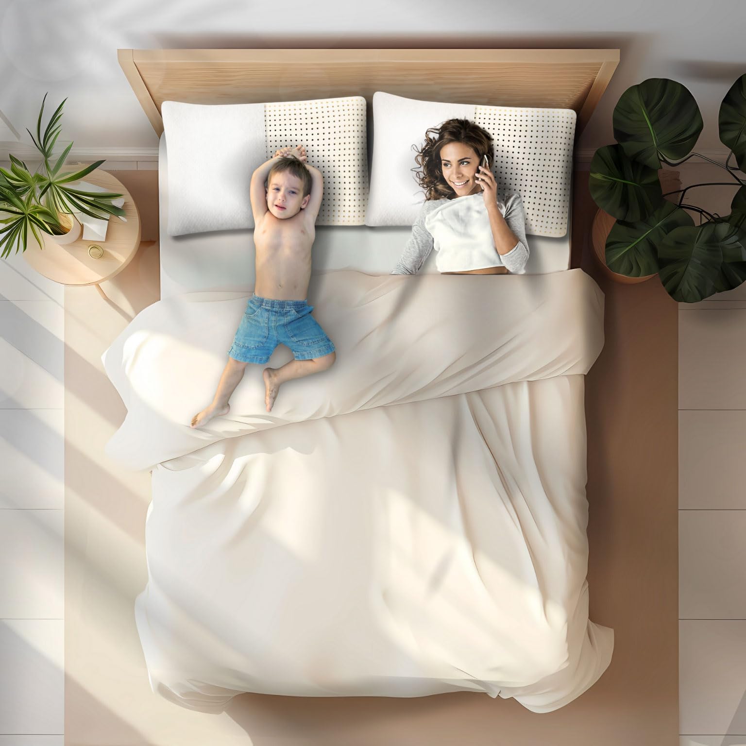 Talalay Latex Pillow with Organic Cotton Cover (Standard, Plush)