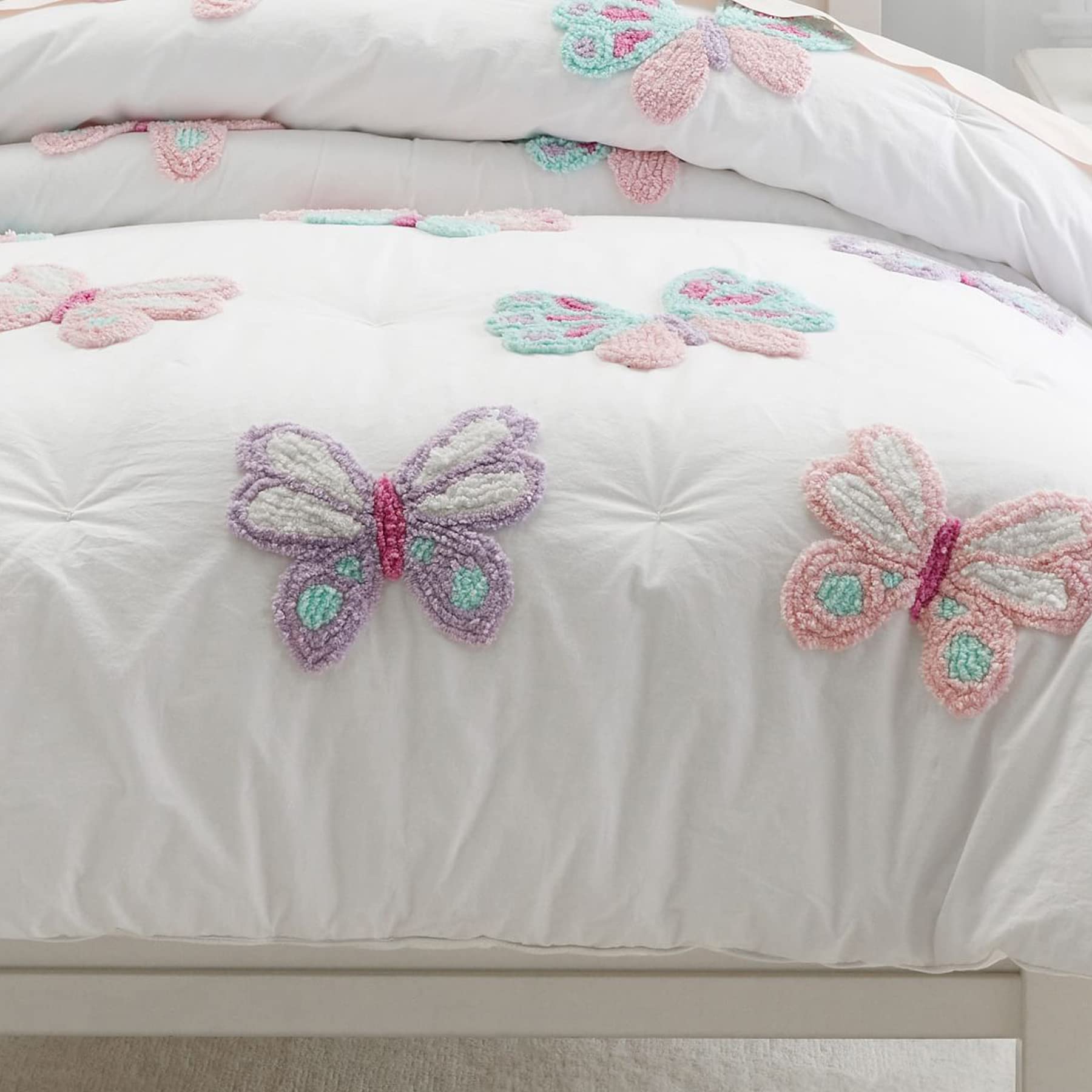 Brandream Toddler Bedding Set for Girls, Tufted Chenille Candlewick