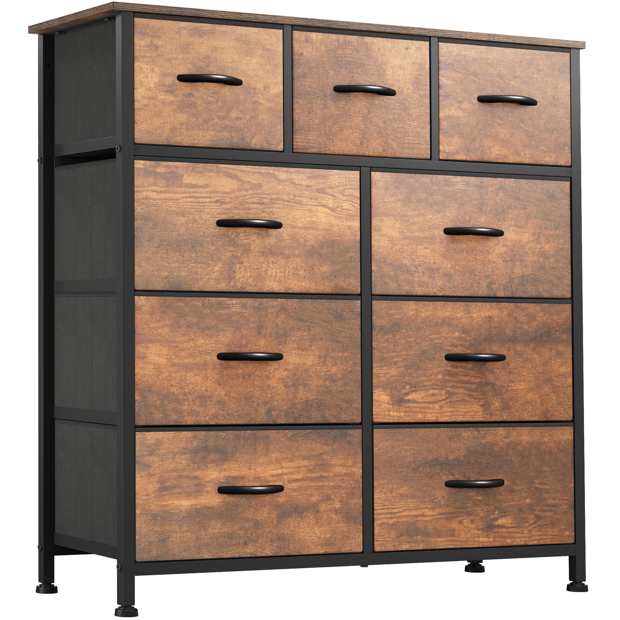 Dresser for Room with 9 Drawers - Fabric Storage Tower, Tall Chest Organizer Unit