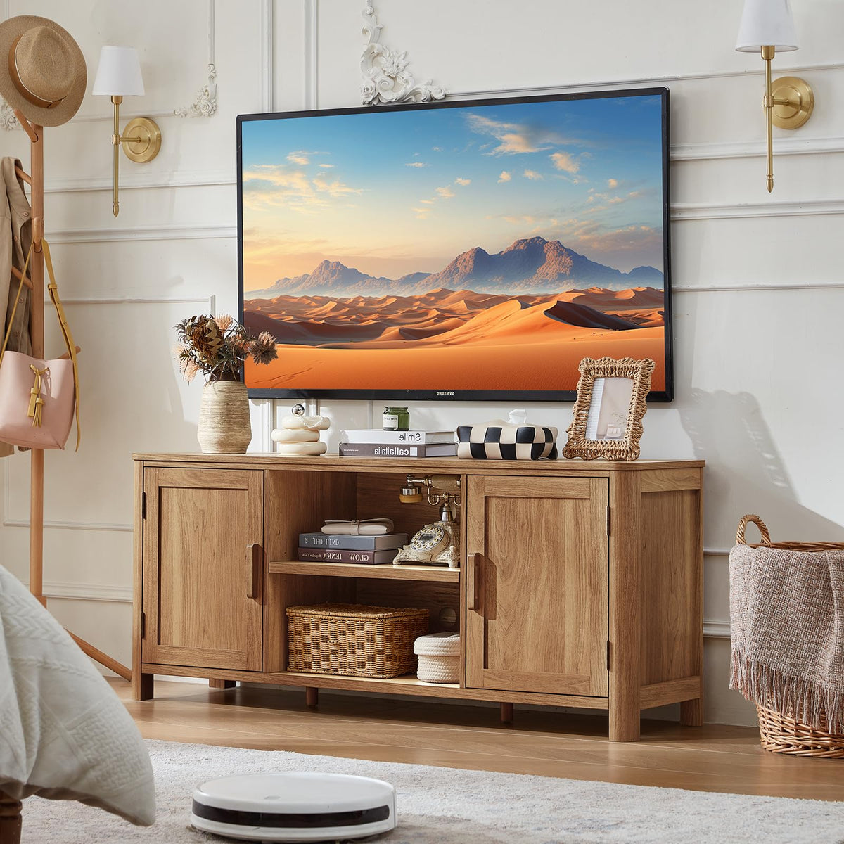 Farmhouse 55" TV Stand with Storage