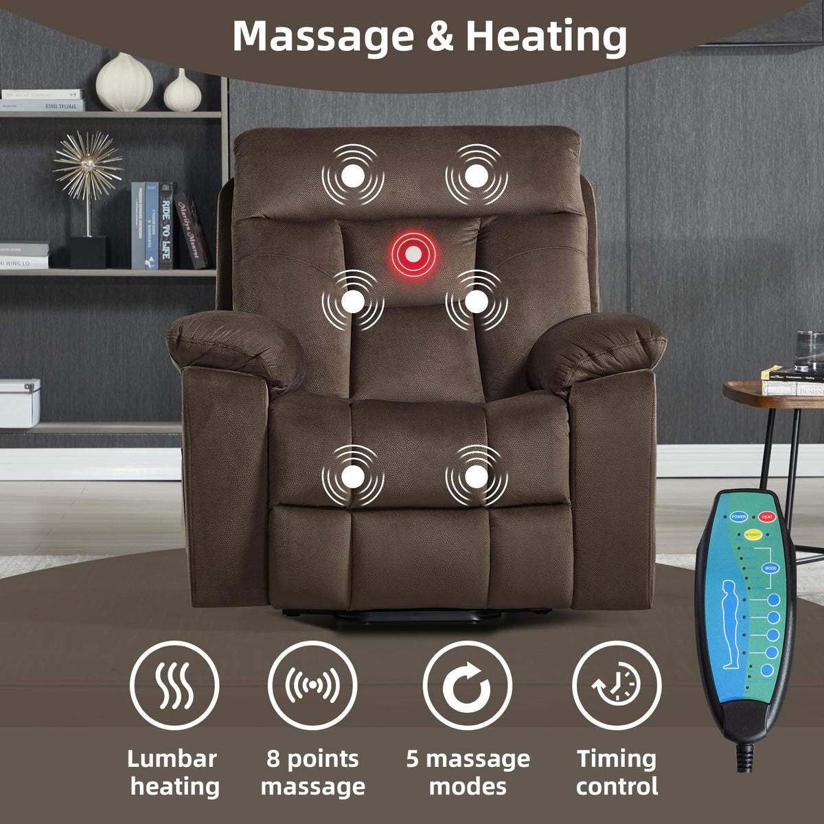 Power Lift Recliner Chair with Massage & Heat