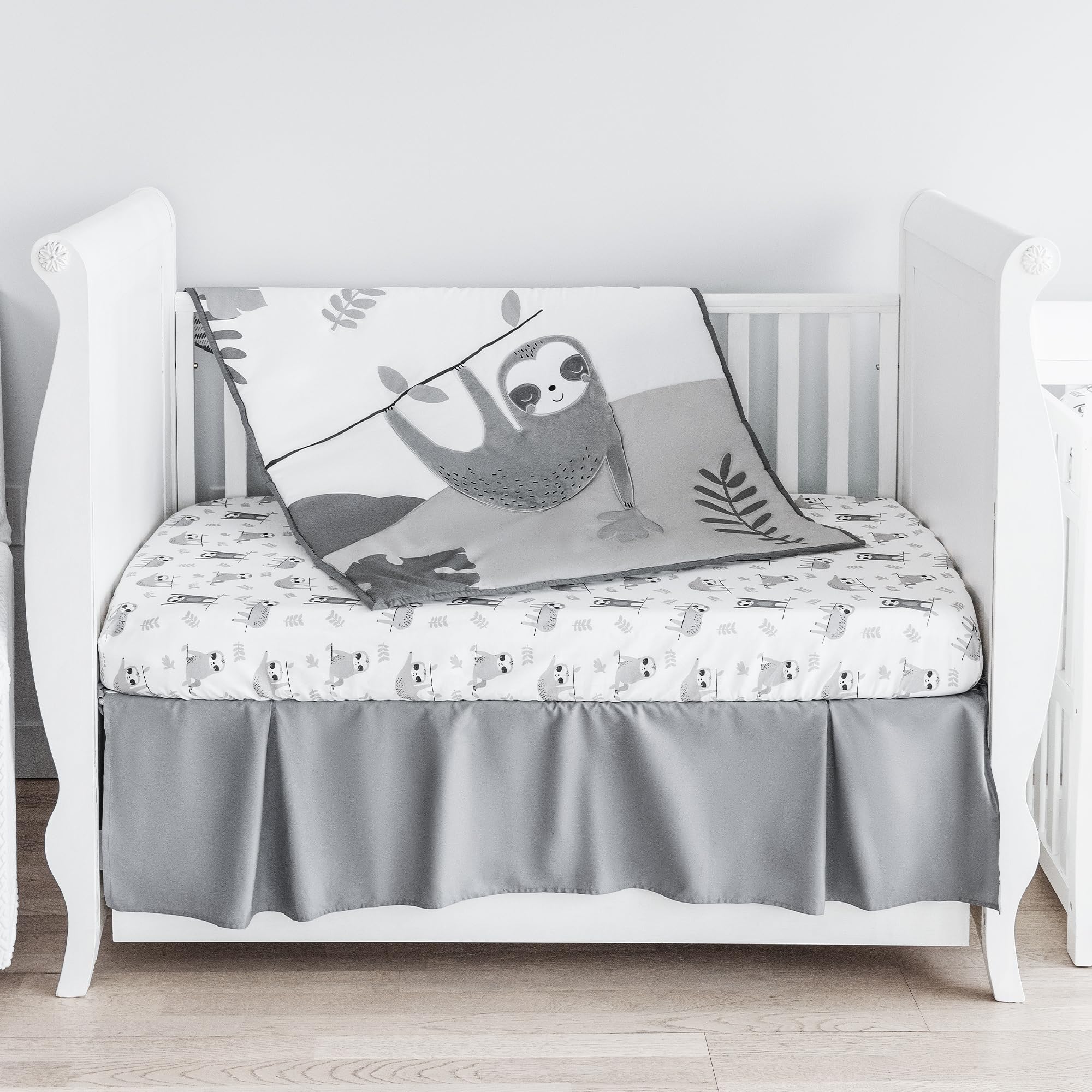 Crib Bedding Set Neutral, 5pc Baby Bedding Set Includes Baby Comforter