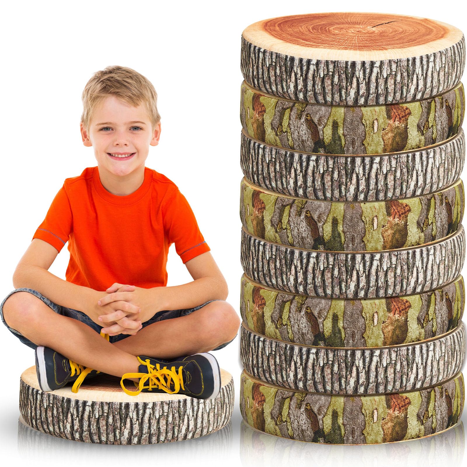 Seating Floor Sitting Cushion for Classroom Soft Tree Stump Stool Set