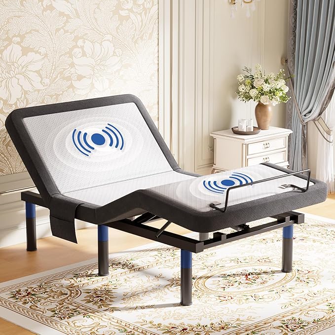 Adjustable Bed Frame Twin XL with Massage, Ergonomic Head&Foot Incline