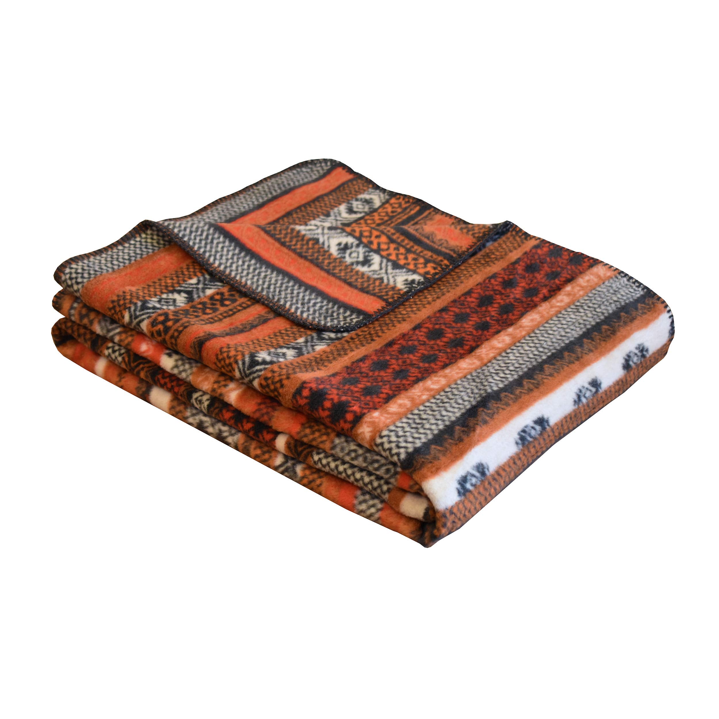 Folklore Fair Isle Oversized Throw Blanket with Whipstitch