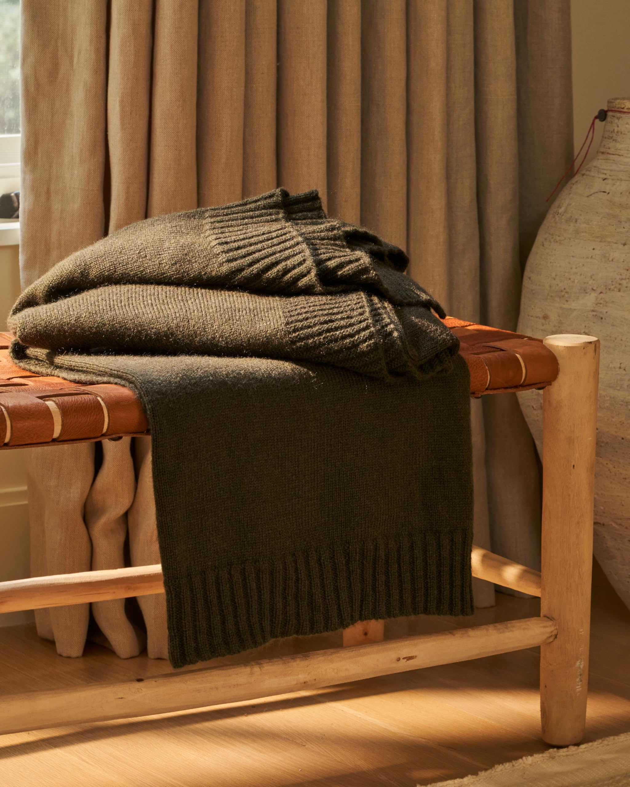 Classic Knit Blanket - 60" x 80" Ultra-Soft & Lightweight Oversized Knit