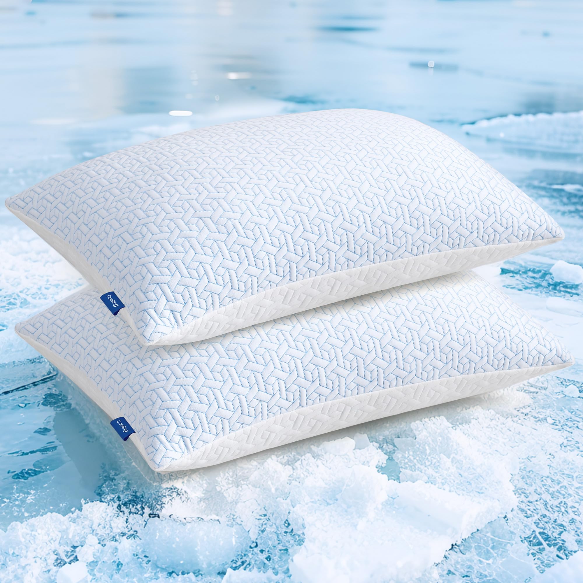 Standard Size Pillows Set of 2, Shredded Memory Foam Pillows