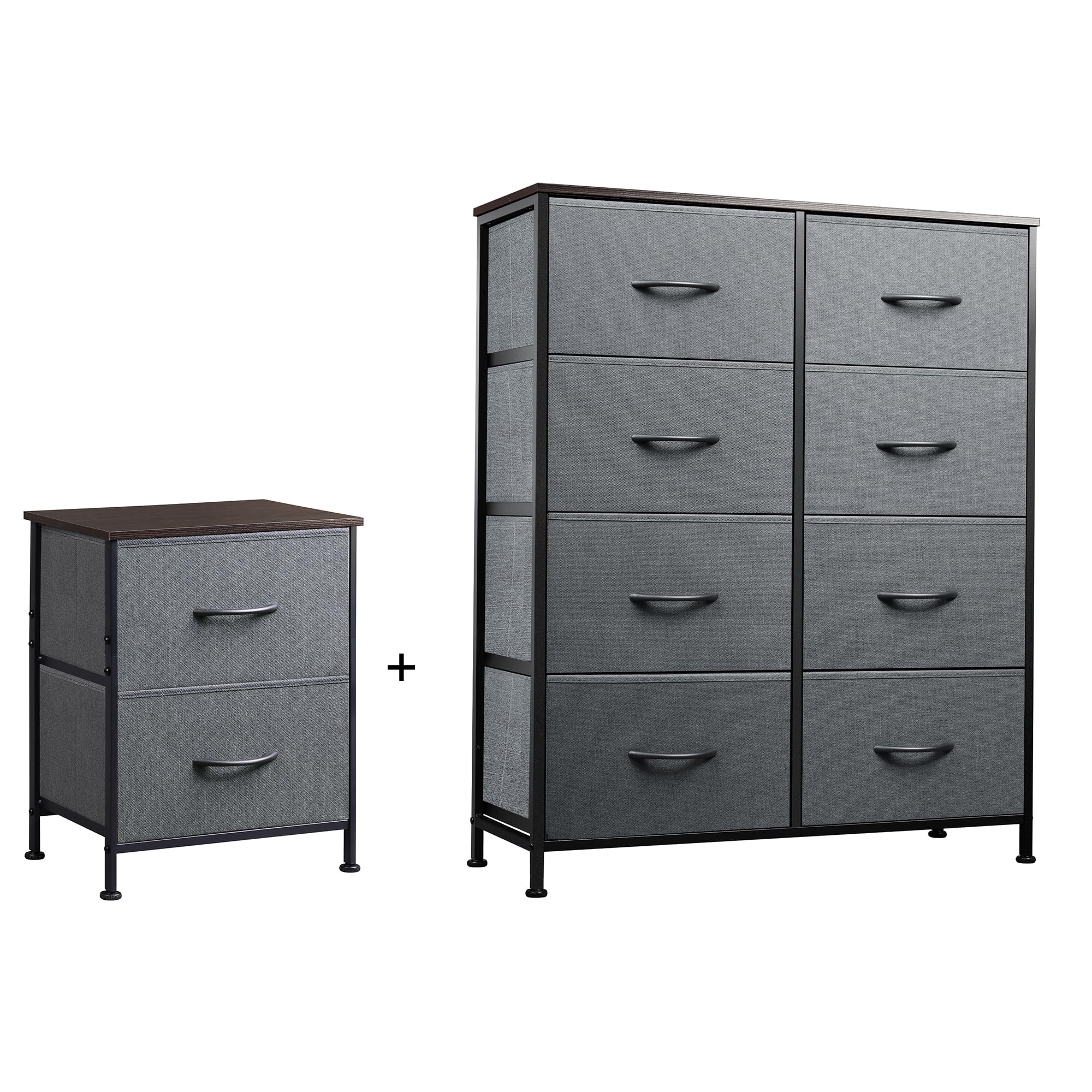 2 Drawer Dresser and 8 Drawer Dresser Set, Storage Tower, Organizer Unit for Bedroom