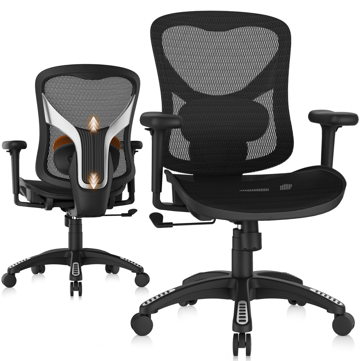 Ergonomic Mesh Office Chair with Lumbar Support & 3D Armrests