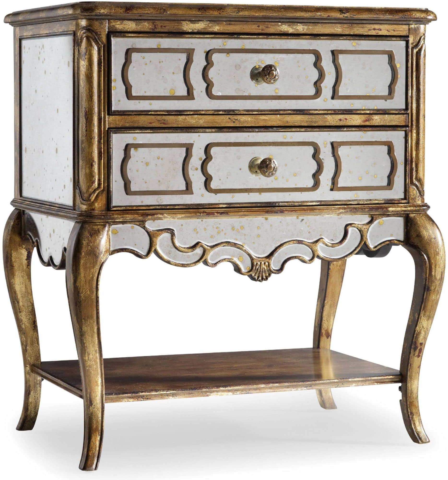 Bedroom Sanctuary Mirrored Leg Nightstand-Bling