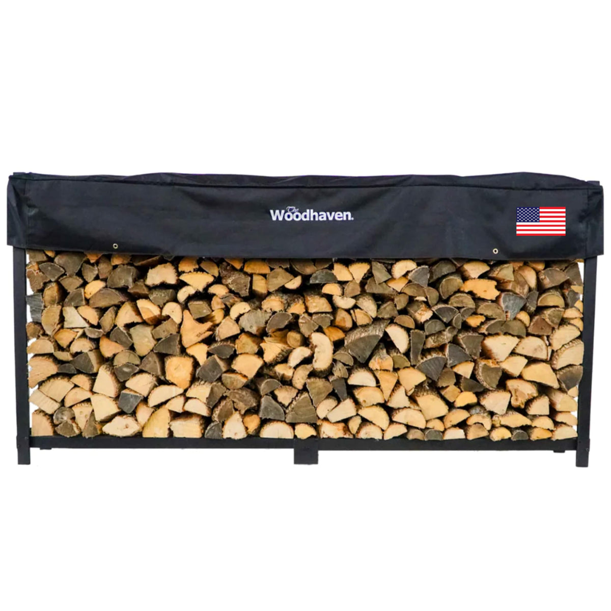 8ft Steel Firewood Rack with Waterproof Cover