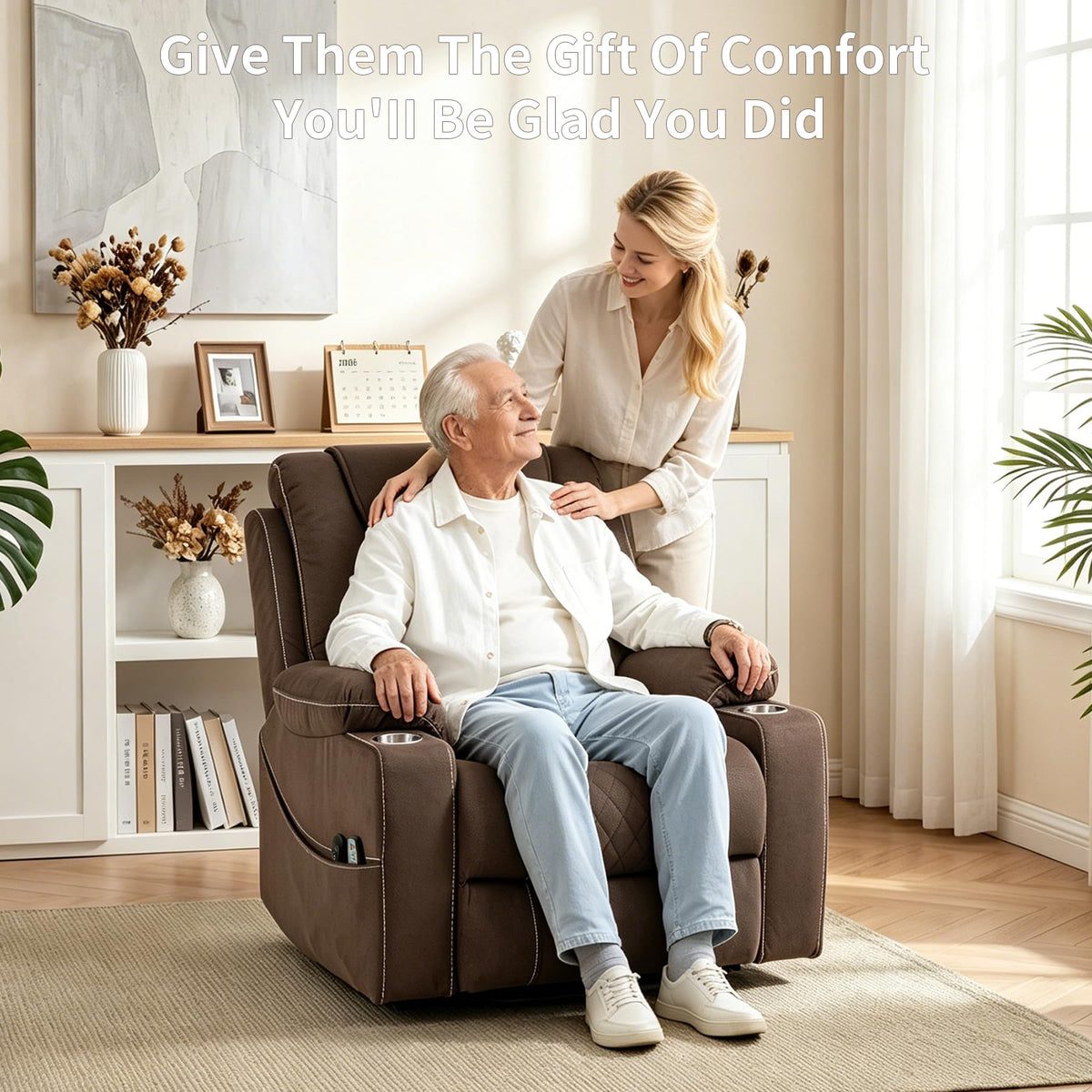 Oversized Power Lift Recliner Chair with Massage & Heat