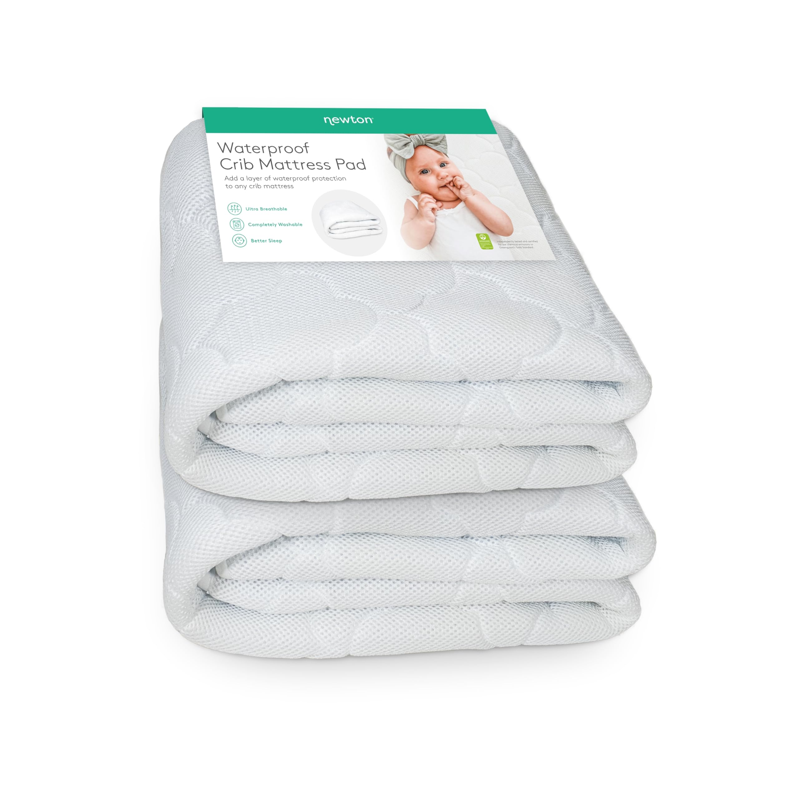 Waterproof Crib Mattress Pad | Ultra-Breathable Quilted Layer for Comfort & Universa