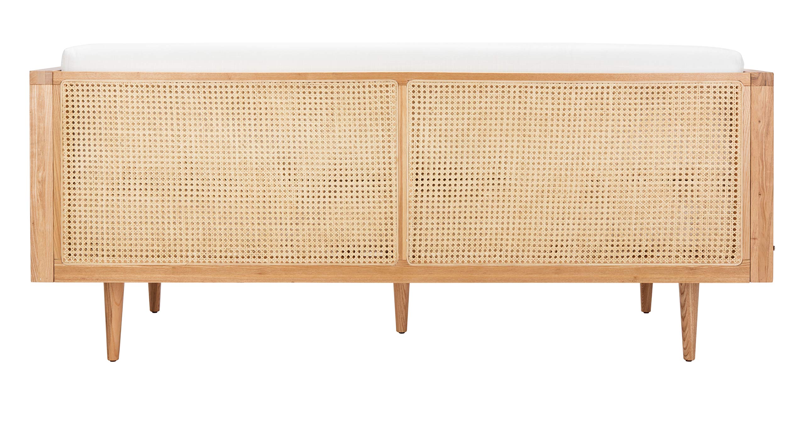 Couture Helena French Mid-Century Natural and Beige Rattan Daybed