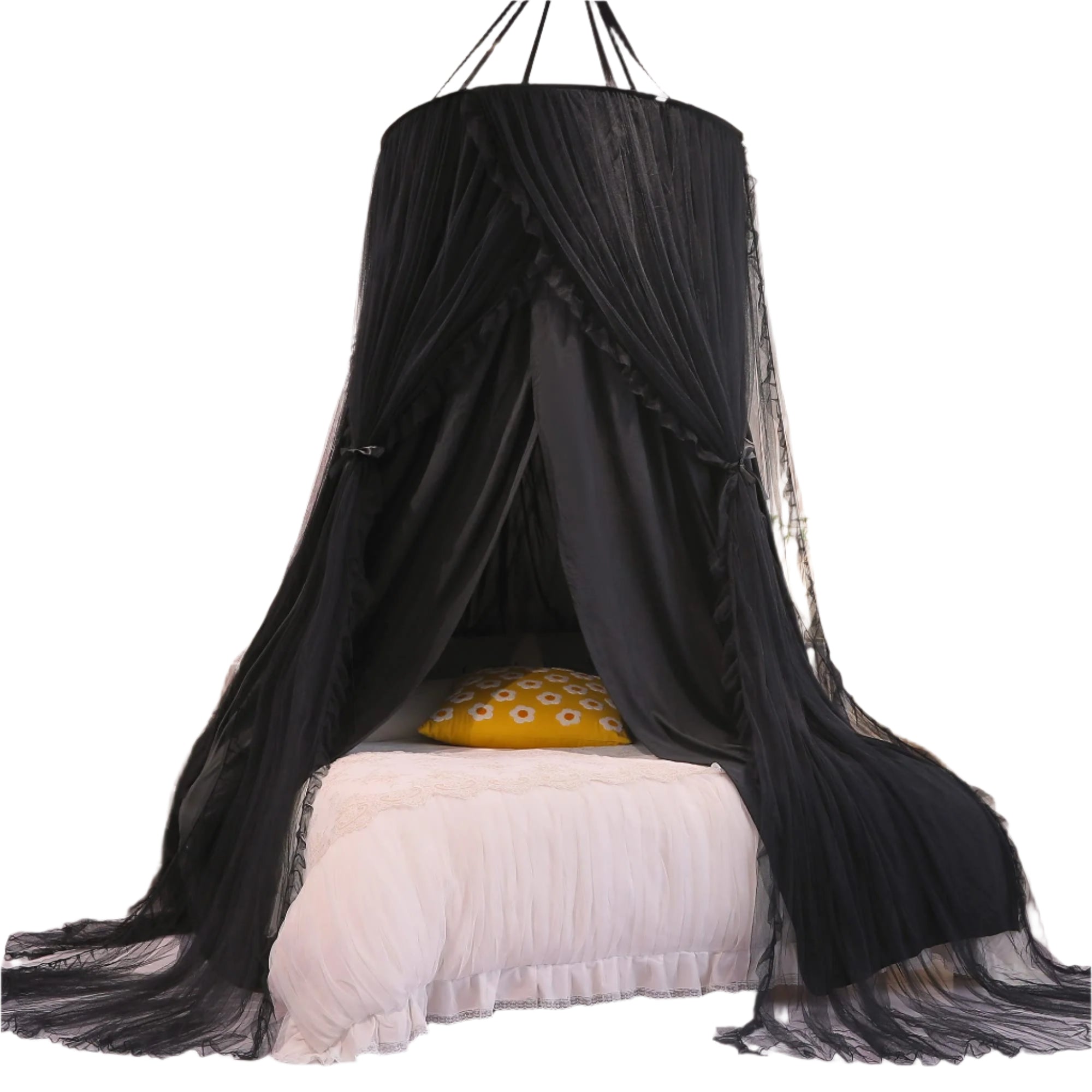 Double Layer Princess Round Dome Canopy Bed Curtain for Girls Adults,Children Dreamy