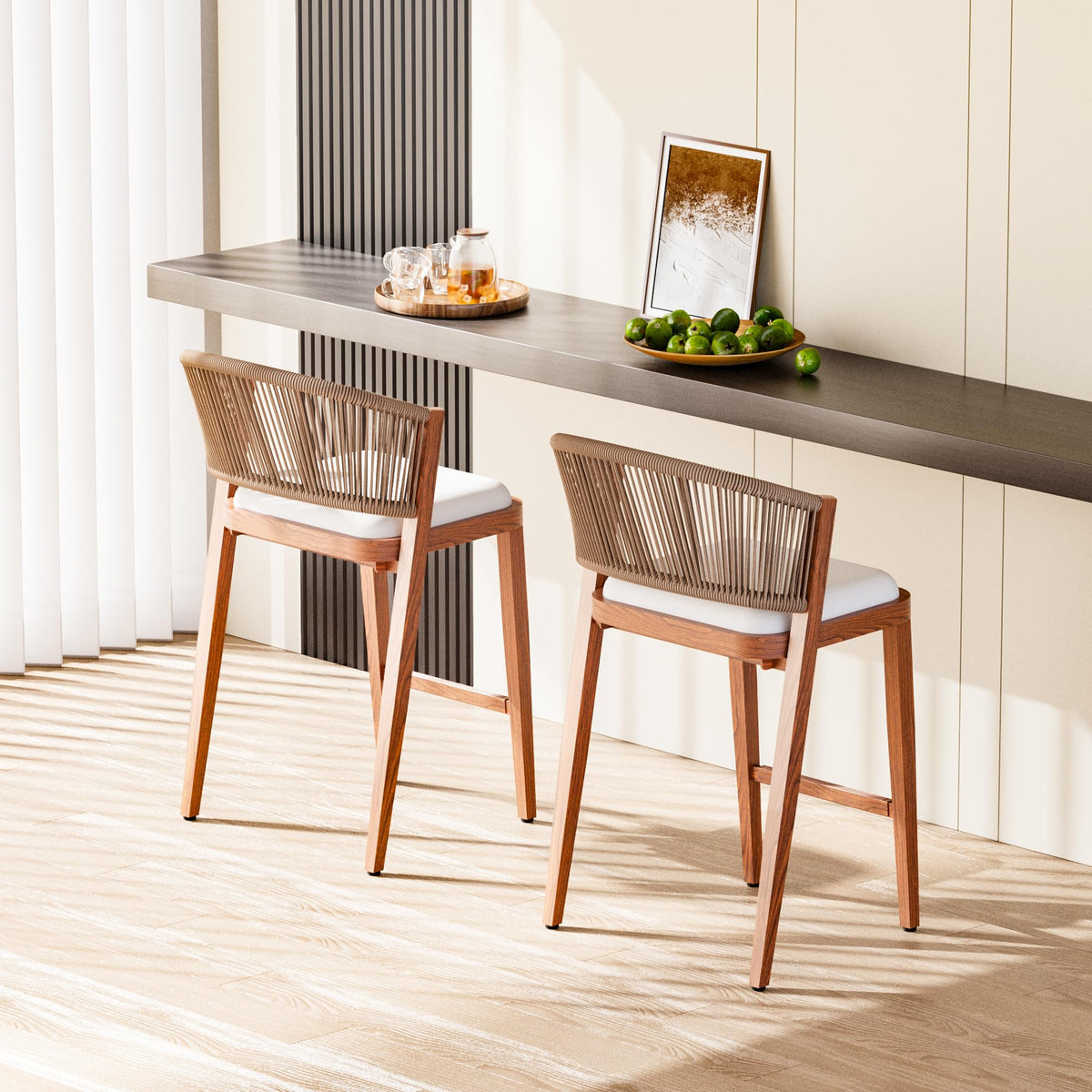 Outdoor Counter Height Bar Stool Set of 2
