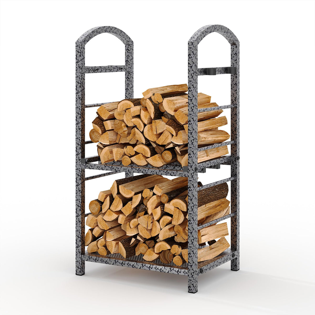 Indoor Outdoor Firewood Rack with Tool Hooks
