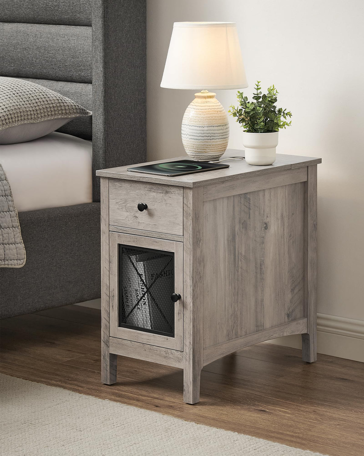 End Table with Charging Station & Storage