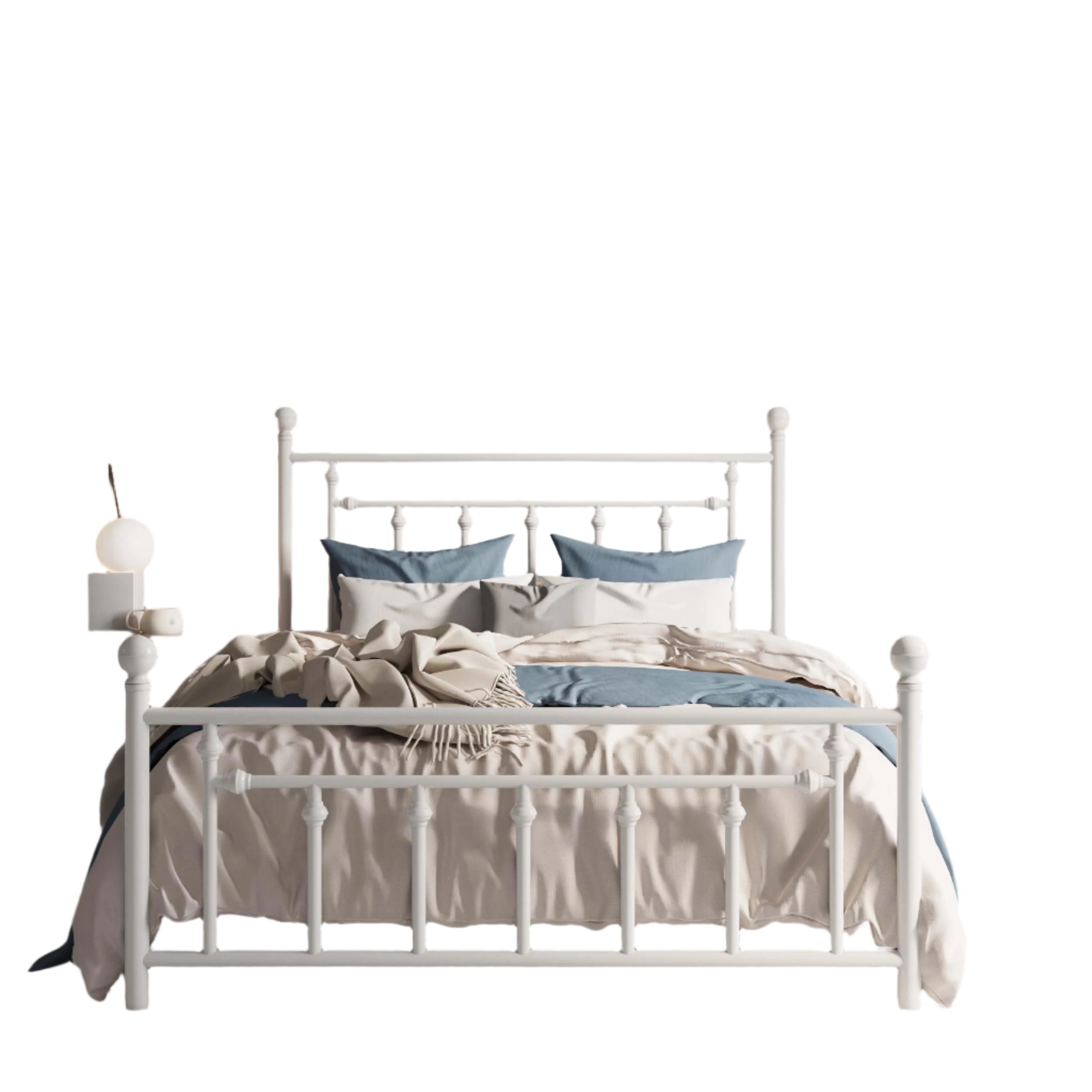 Queen Size Metal Platform Bed Frame/Victorian Headboard