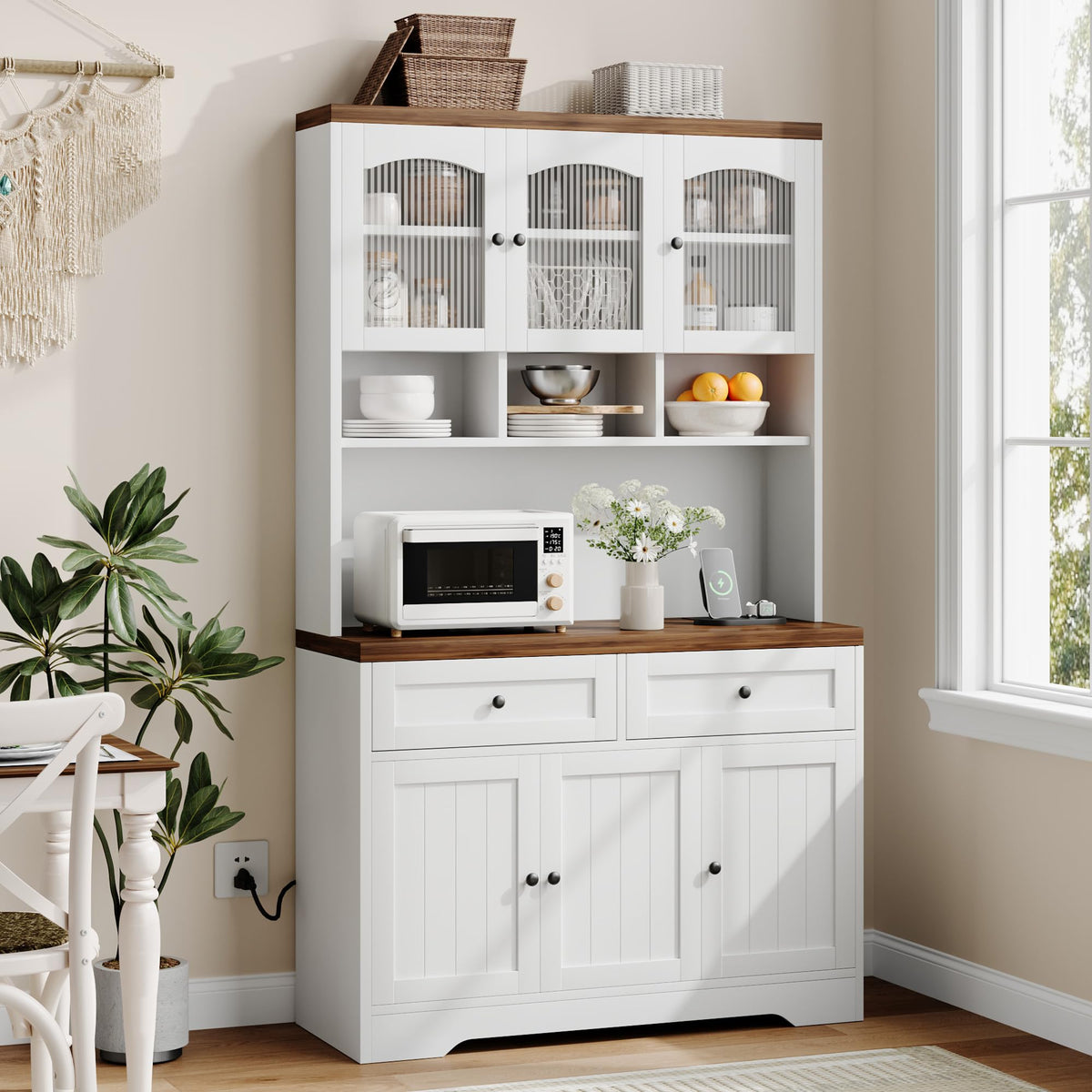 71" Pantry Cabinet with Charging Station