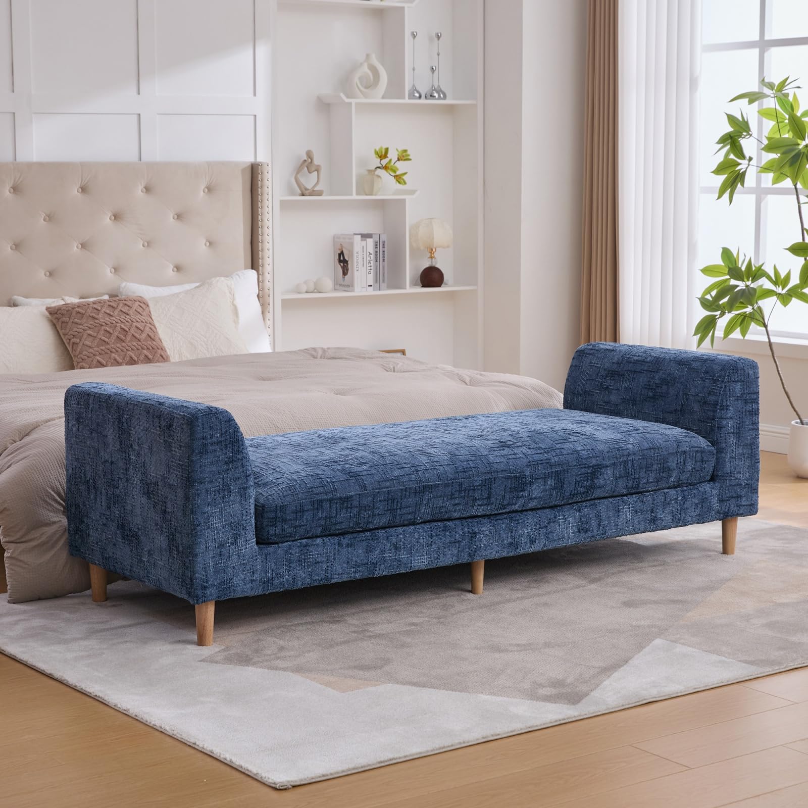 44" Oval Storage Bench with Gold Legs