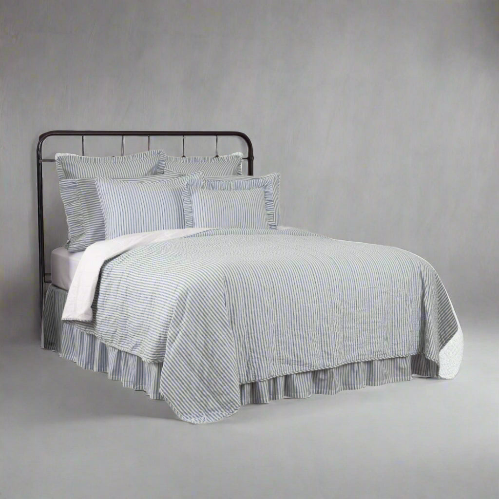 Sawyer Mill Ticking Striped Cotton Farmhouse Pre-Washed California King Bedding