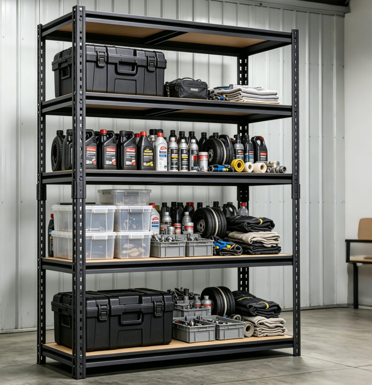 5-Tier Heavy Duty Metal Shelving Unit – Adjustable Garage Storage Rack