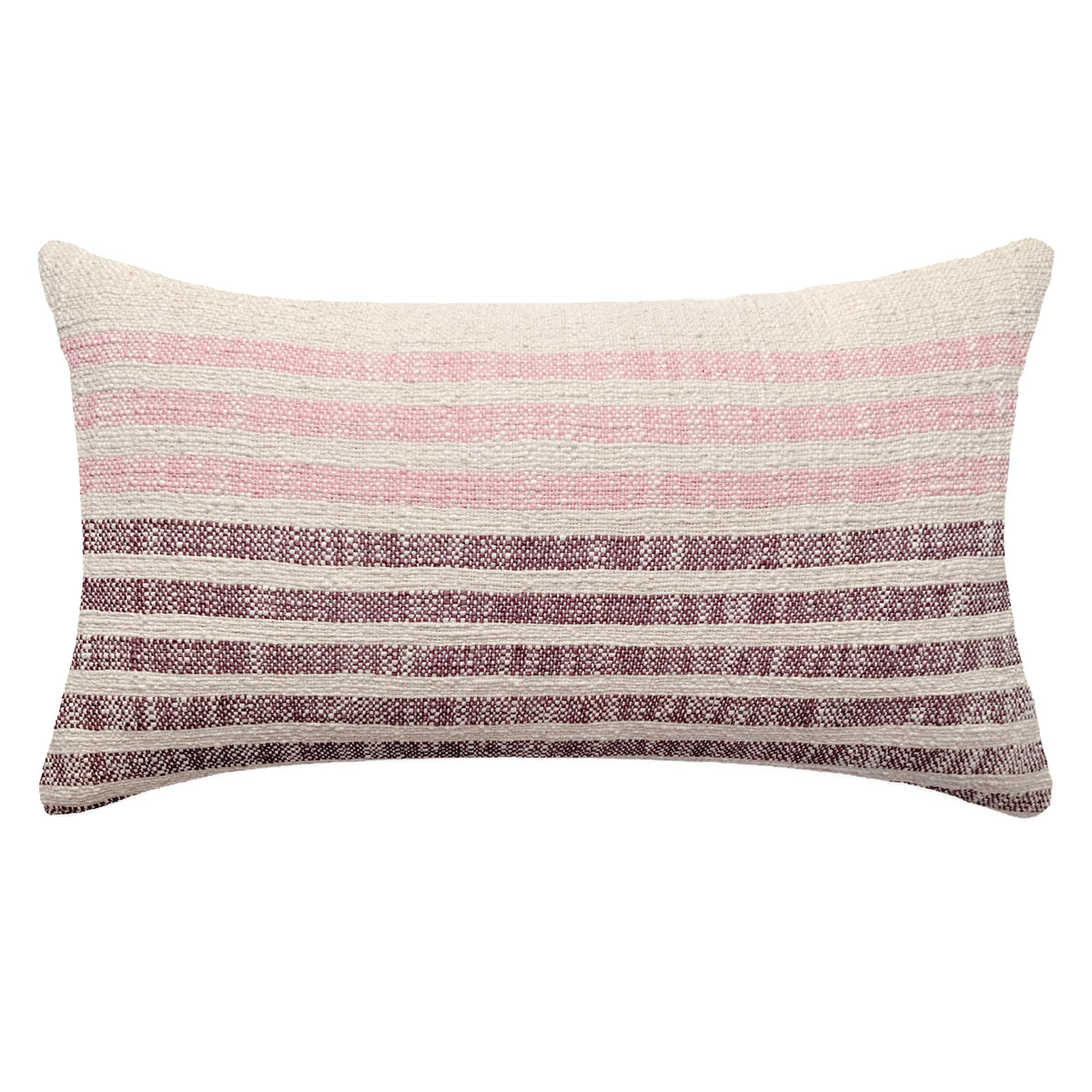 Handwoven Lumbar Pillow Cover 14x24 – Cotton Boho Accent Cushion