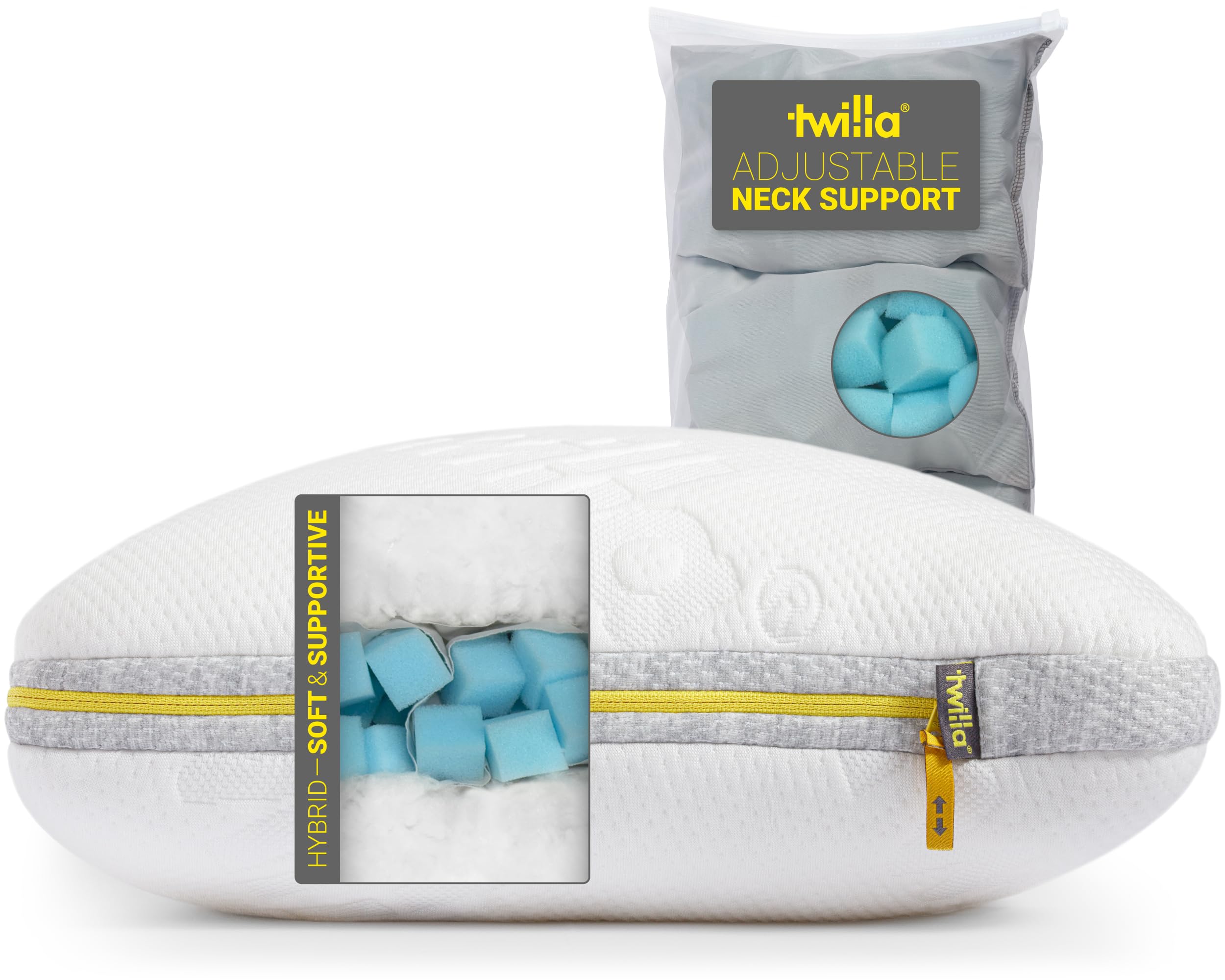 Orthopedic Pillow - Contour & Height Adjustable for Spine Alignment