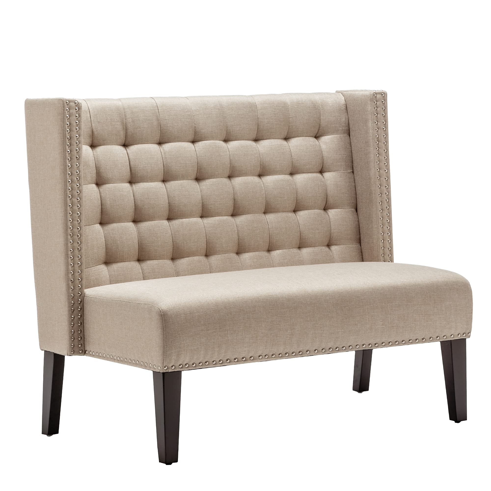 Tufted Loveseat Bench with Back
