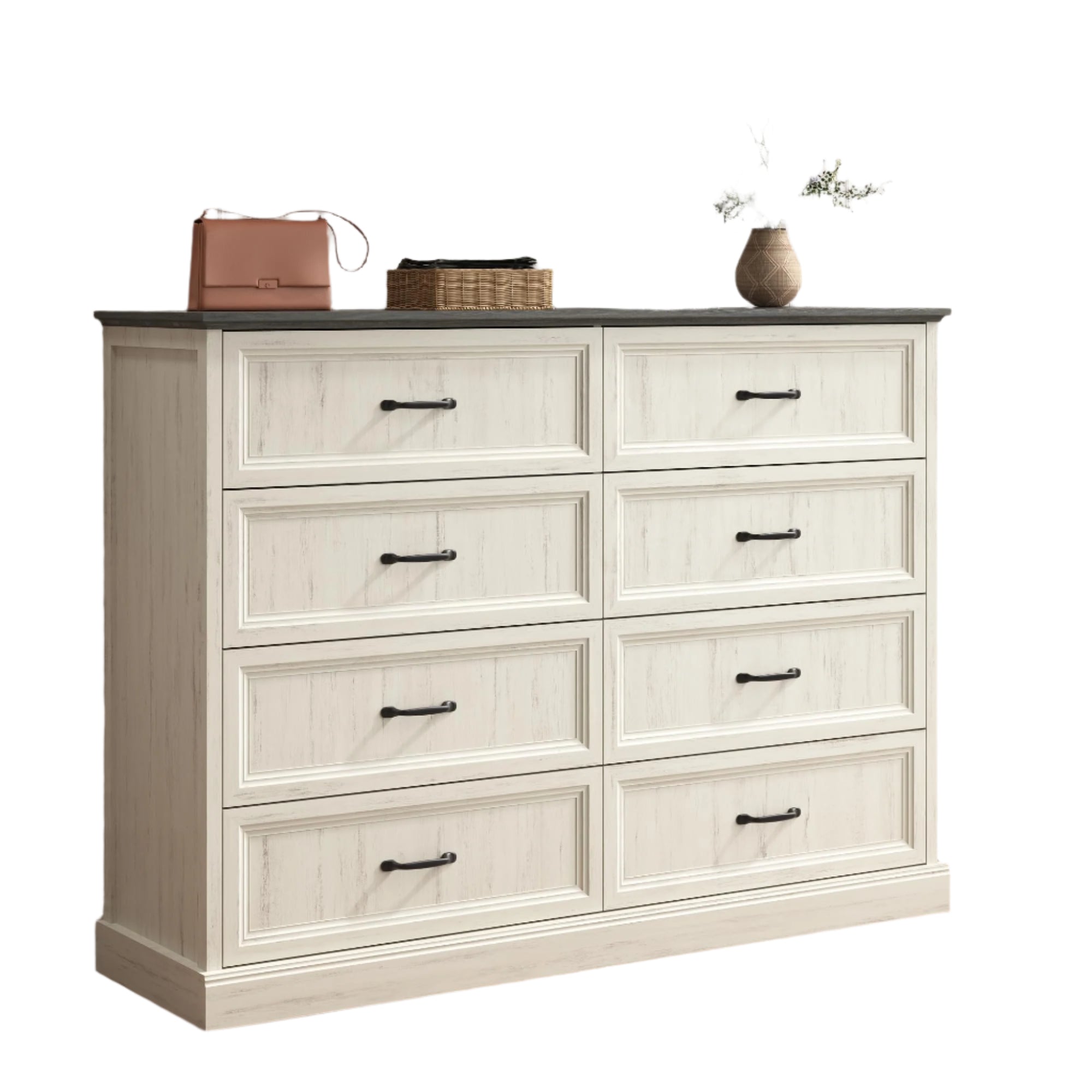 Farmhouse Dresser and Nightstand Sets 3 Piece