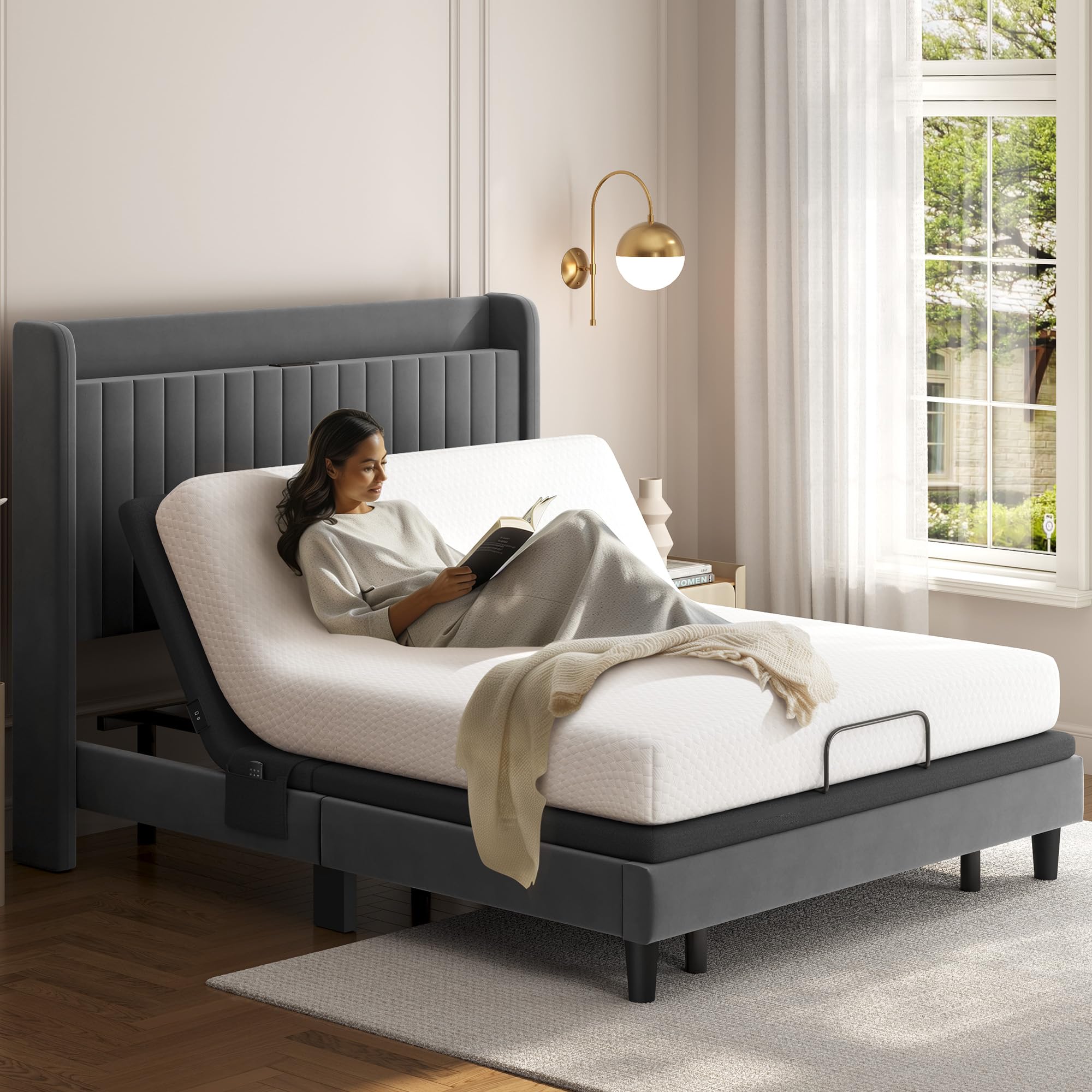 Queen Adjustable Bed Frame with Massage and Remote
