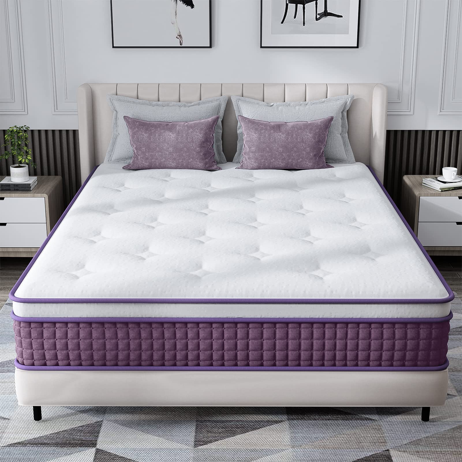 King Mattress, 10 Inch Hybrid King Mattress, King Size Mattress in a Box