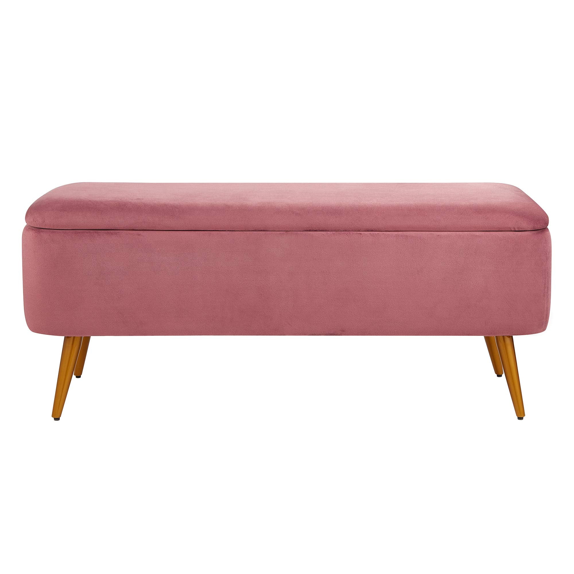 Upholstered Velvet Storage Bench 44"W x 16"D x 18"H Rose