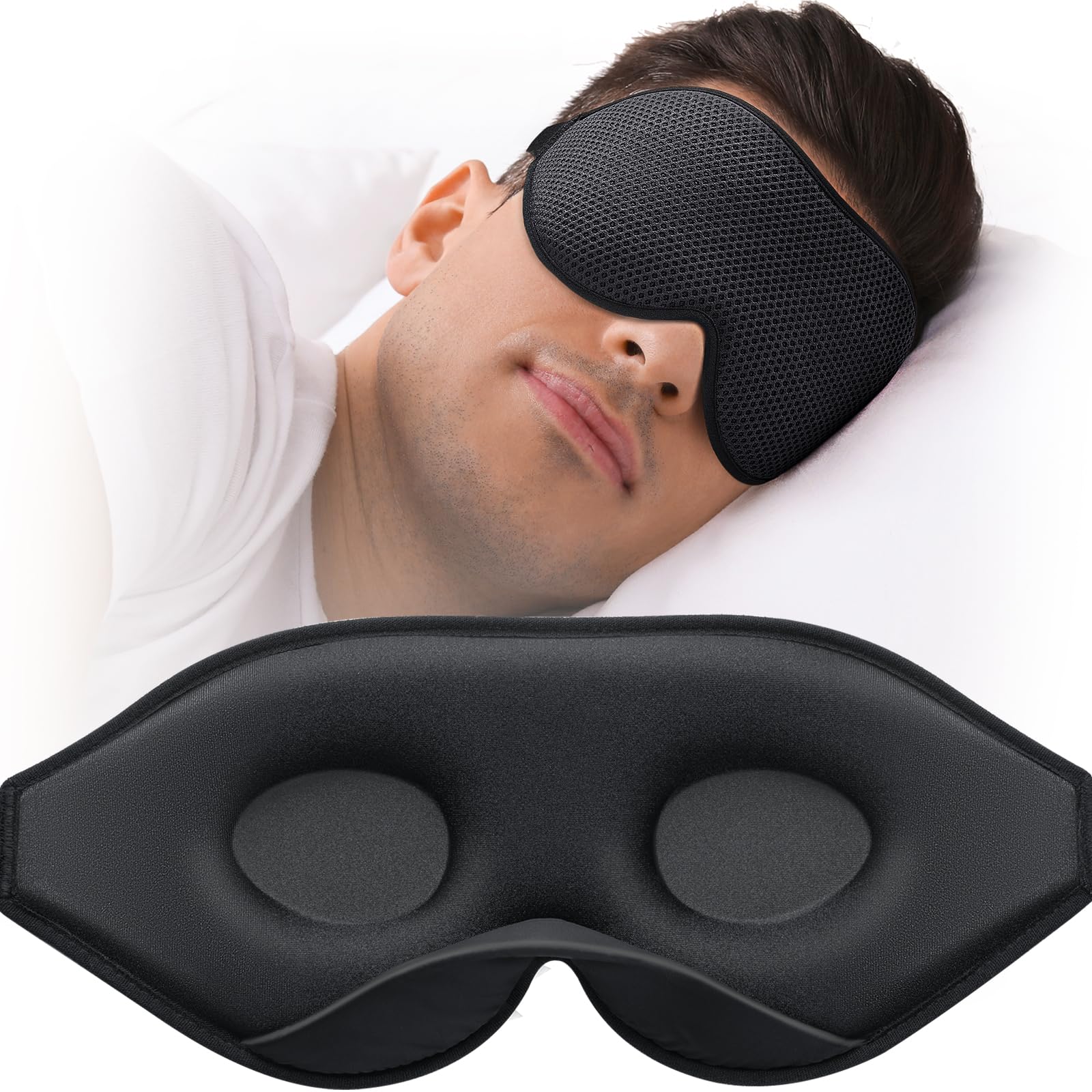 Sleep Mask for Side Sleeper, Eye Mask for Sleeping Women Men