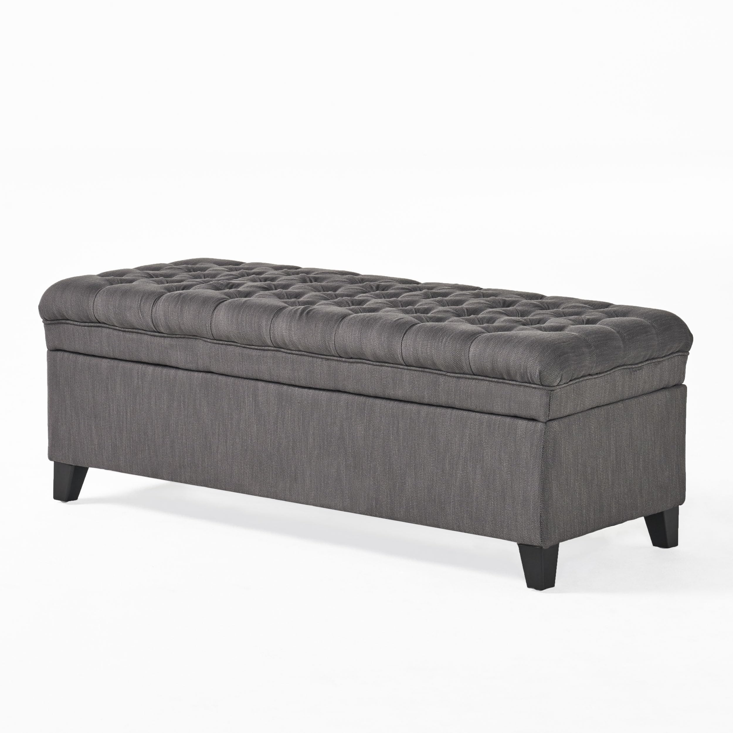 " Upholstered Ottoman with Storage,Button Tufted End of Bed Bench