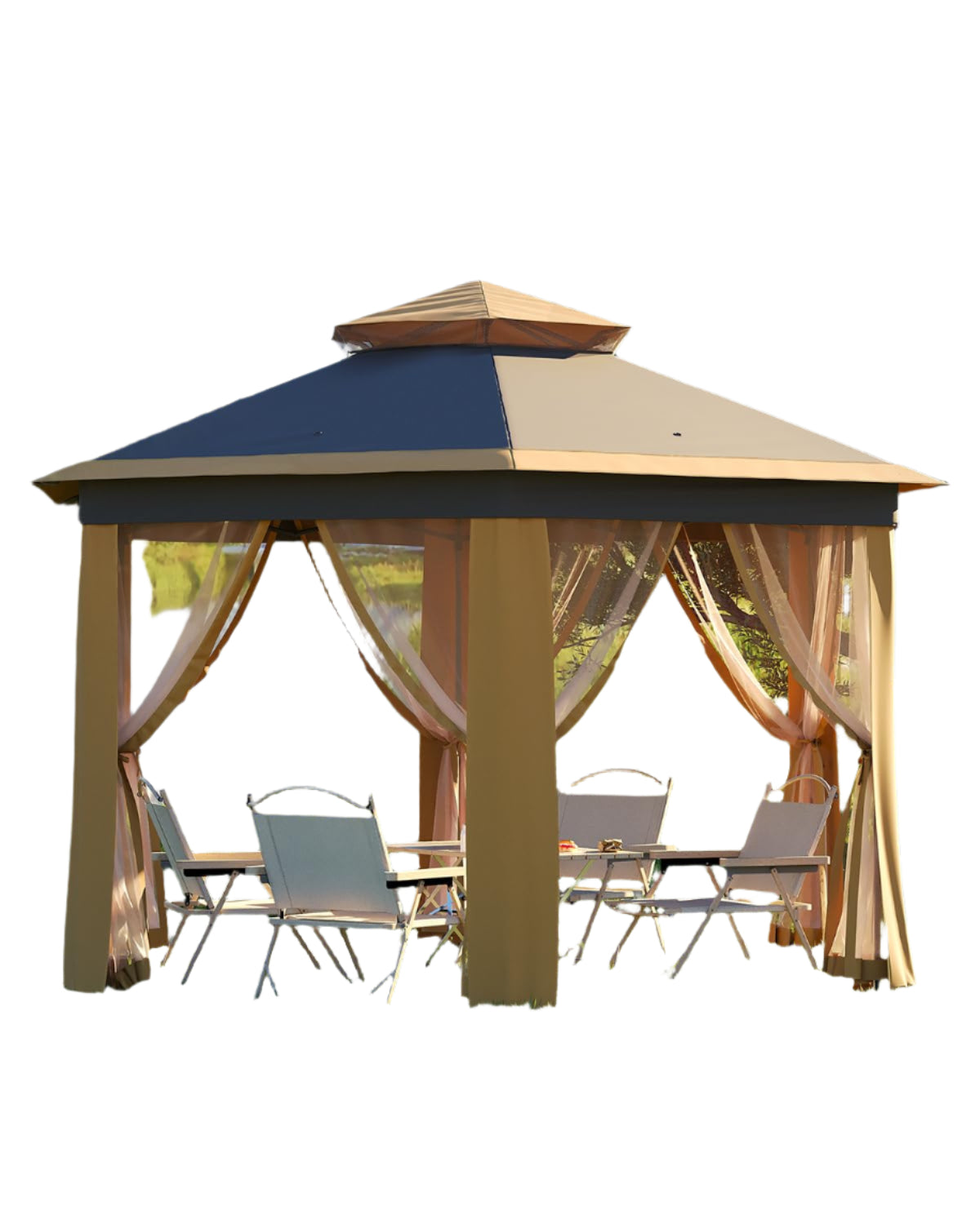 13x13ft, Outside Canopy Tent with 6 Pcs Mosquito Netting