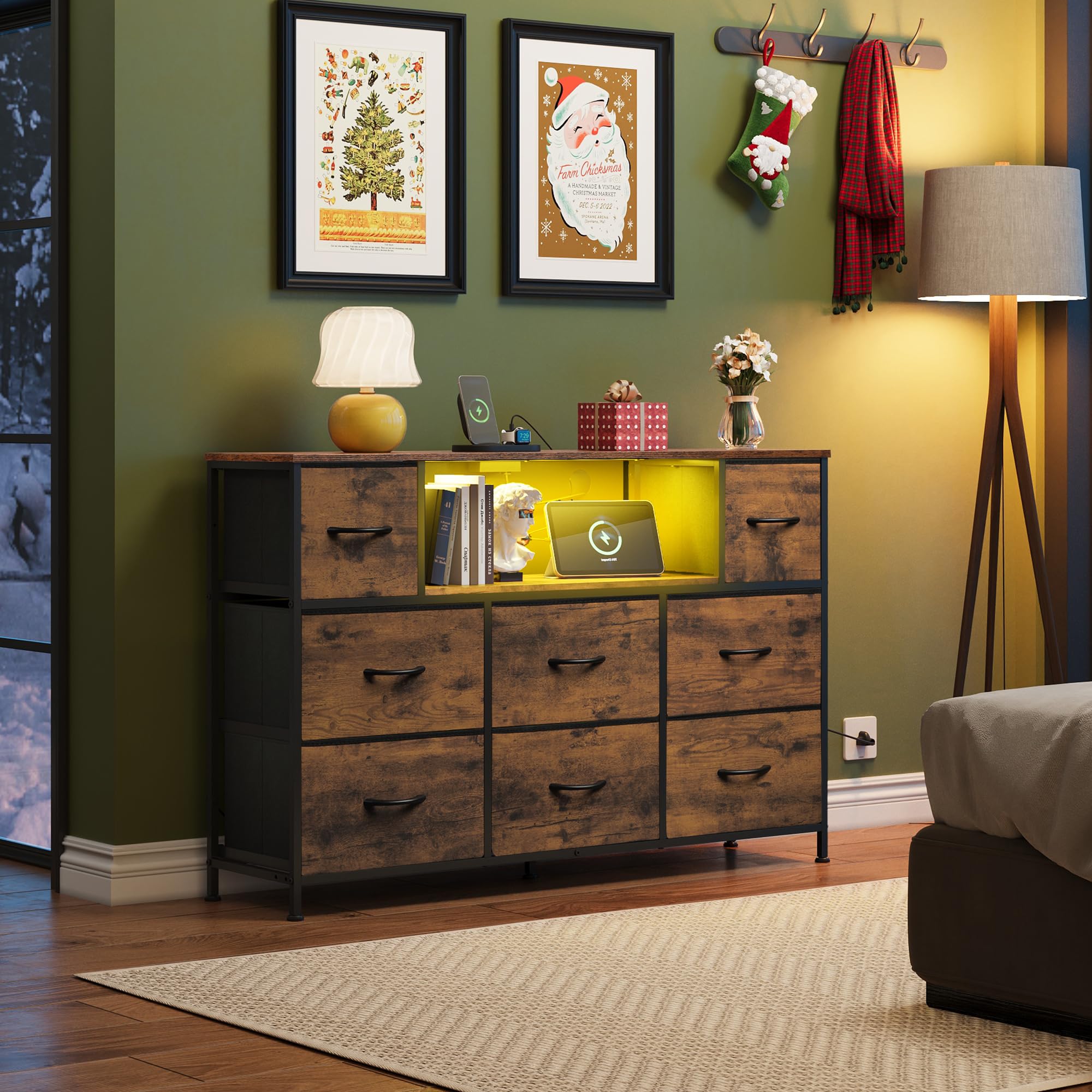8 Drawer Dresser and 9 Drawer Dresser Set, Dresser for Bedroom, Closet, Hallway