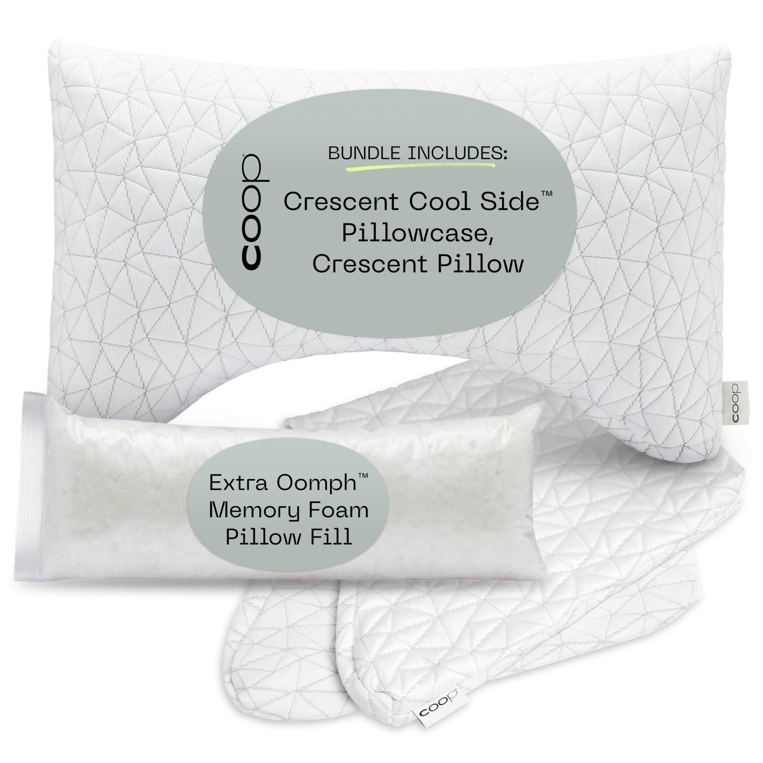 Cool Side Crescent Pillow Cover and Original Crescent Pillow Queen Bundle