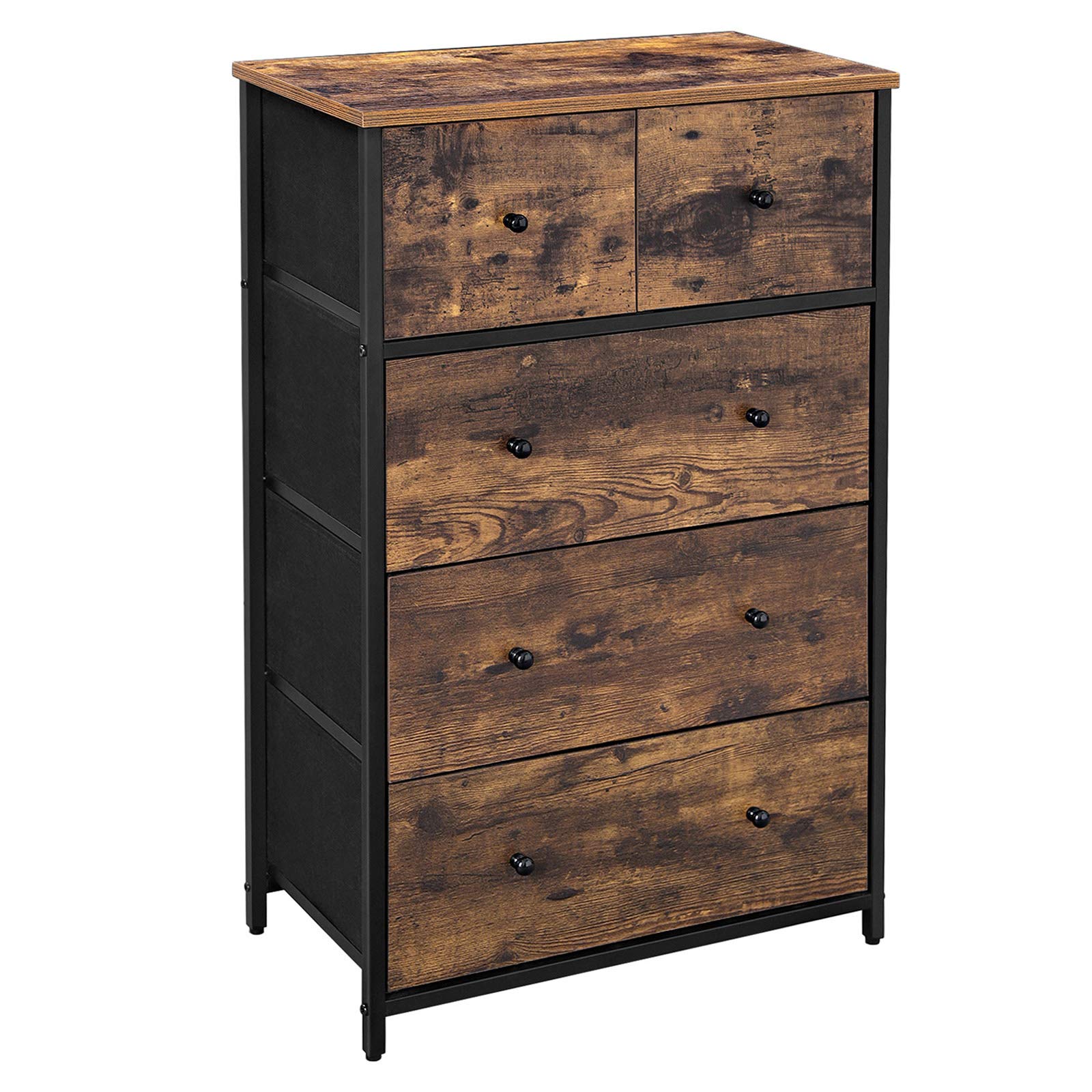 Drawer Dresser, Storage Dresser Tower with 5 Fabric Drawers
