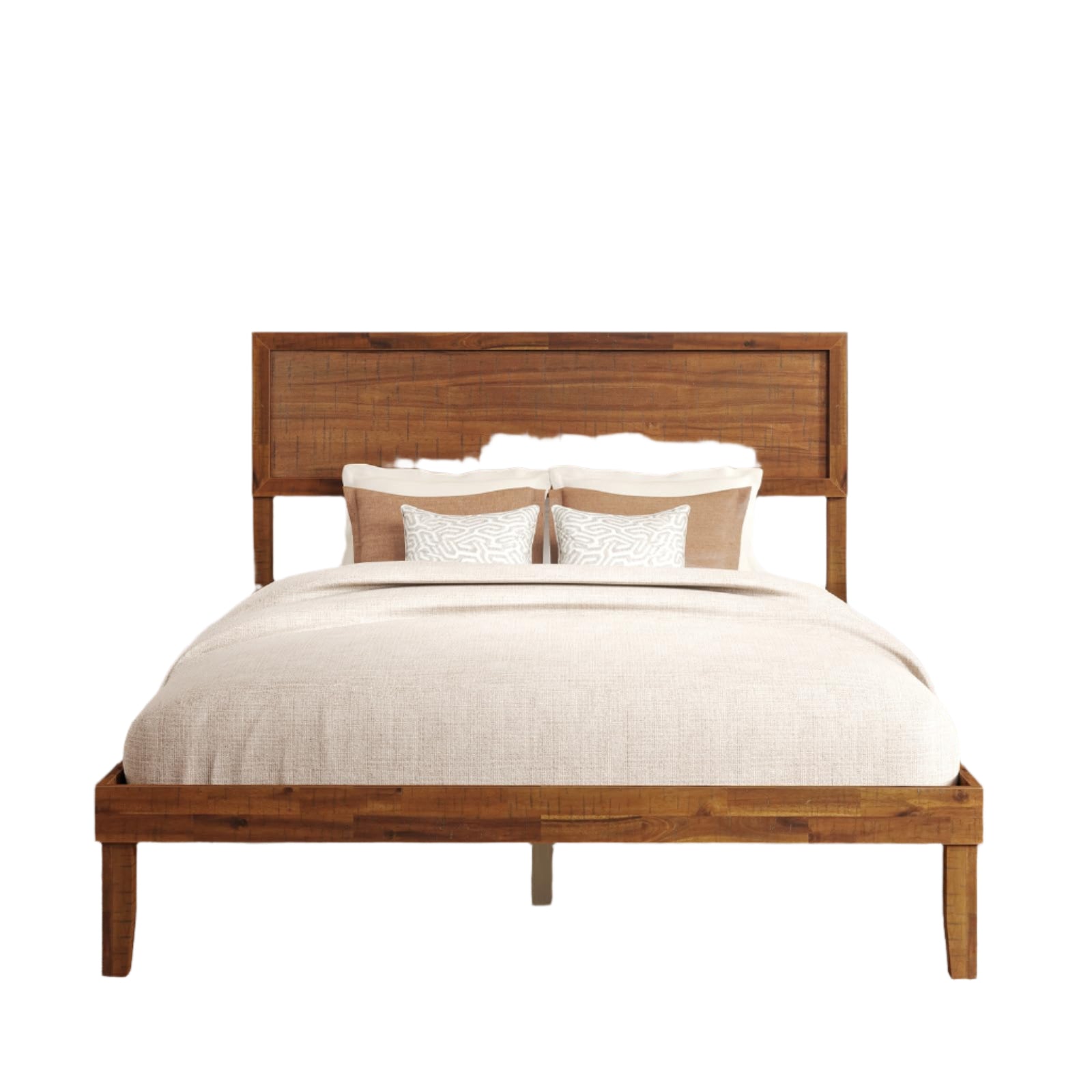Wood Full Size Bed Frame with Headboard