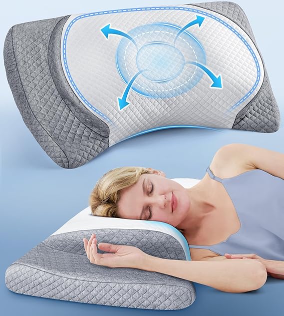 Cervical Neck Pillow for Pain Relief, Adjustable Side Sleeper Pillow